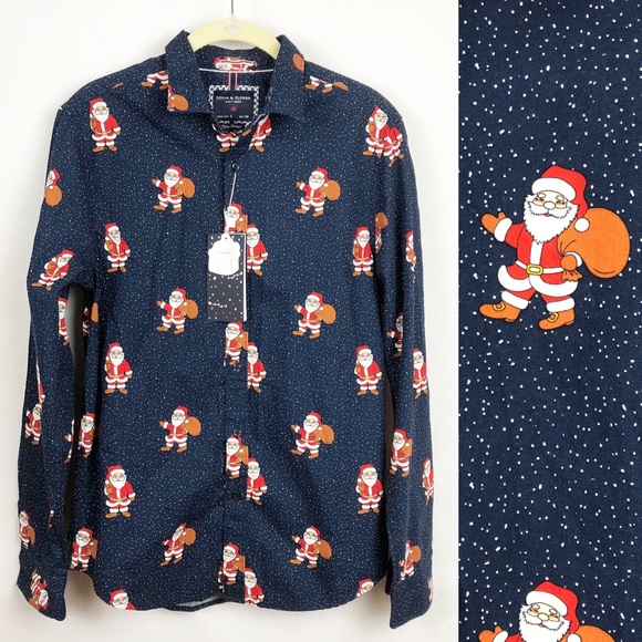 denim and flower christmas shirt